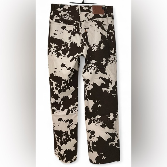 NWT MIAOU x Revolve| SZ M | Brown White Print High Rise Straight Leg Jeans Pants - Picture 6 of 11